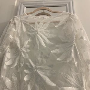 Sheer White Floral Top